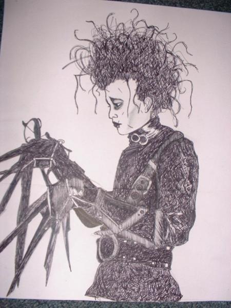 un dessin de ma soeur je c pa si vous voyez se que c , c Edward o, main d argent un film de Tim  Burton